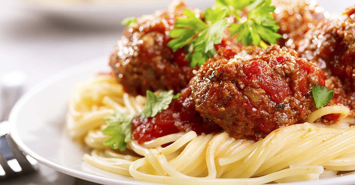 Spaghetti & Spicy Meatballs