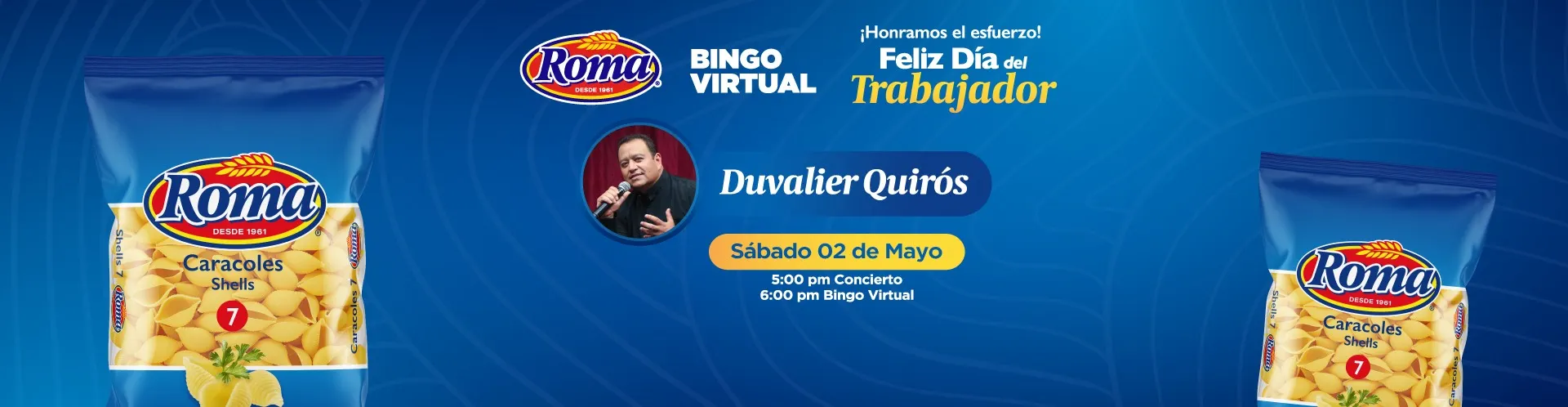Banner del bingo día del trabajador